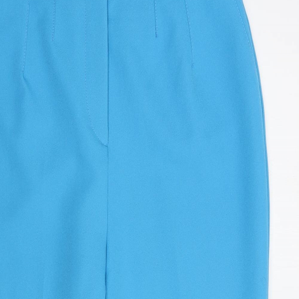 River Island Womens Blue  Polyester Dress Pants Trousers Size 14 L27 in Regular Hook & Loop