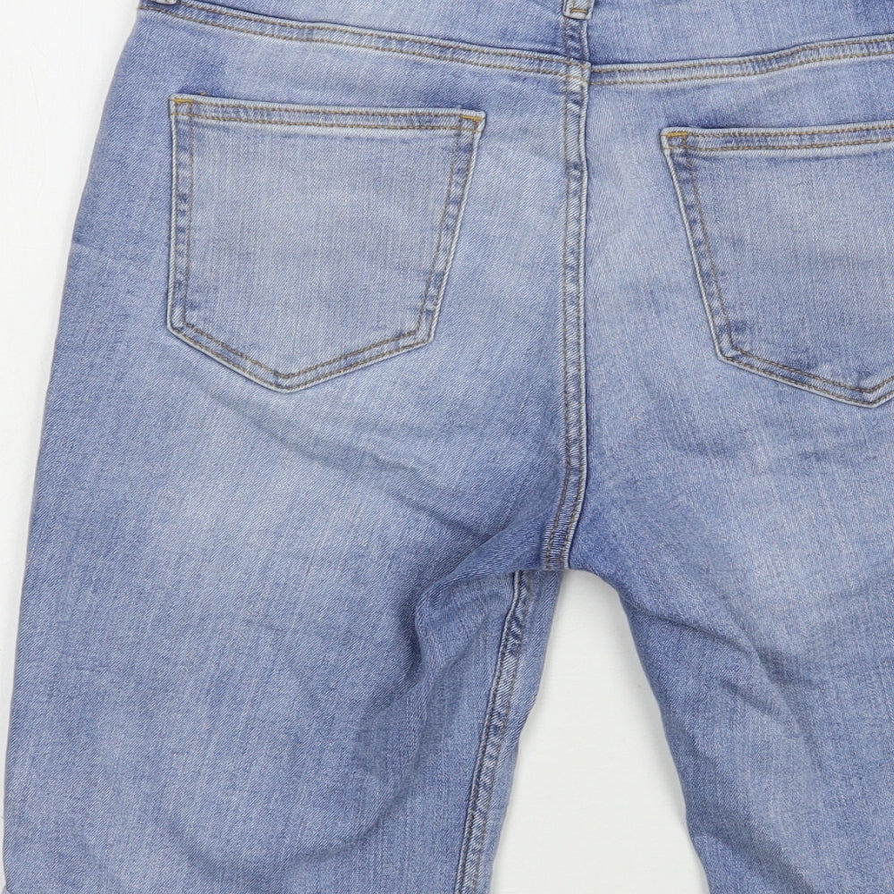 F&F Womens Blue  Cotton Chino Shorts Size 10 L12 in Regular Button