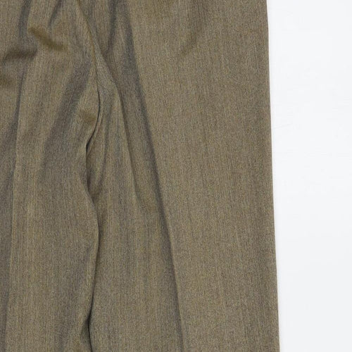 Baumler Mens Beige  Wool Dress Pants Trousers Size 32 in L32 in Regular Button