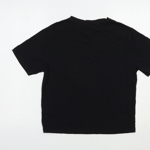 Lipsy Womens Black  Cotton Basic T-Shirt Size M Crew Neck - Dream Queen