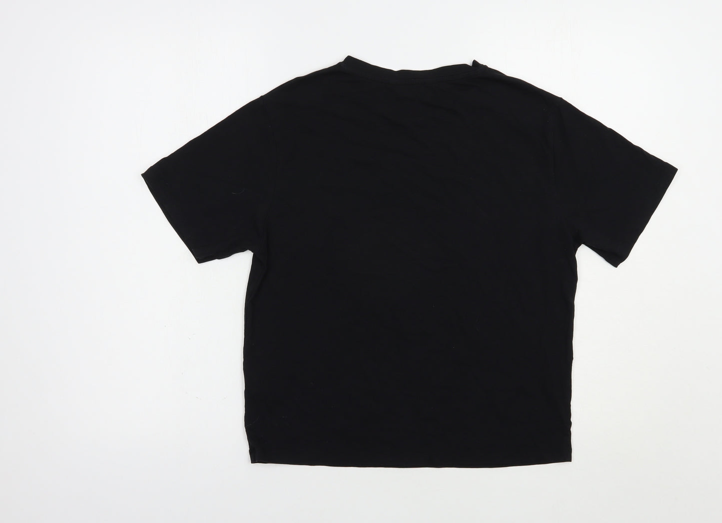Lipsy Womens Black  Cotton Basic T-Shirt Size M Crew Neck - Dream Queen