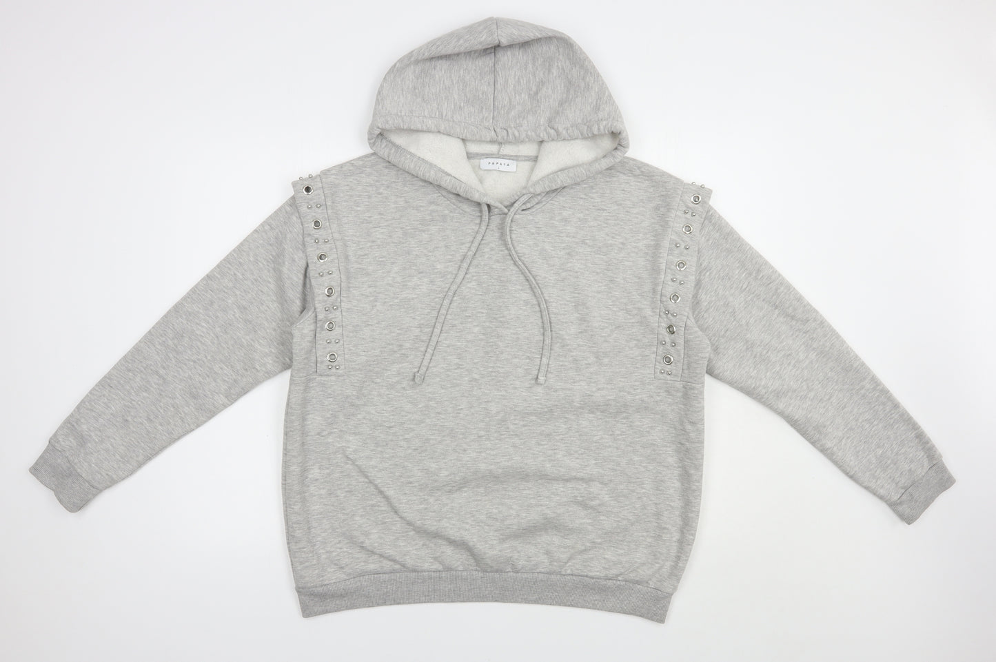 Papaya Womens Grey  Polyester Pullover Hoodie Size L  Pullover