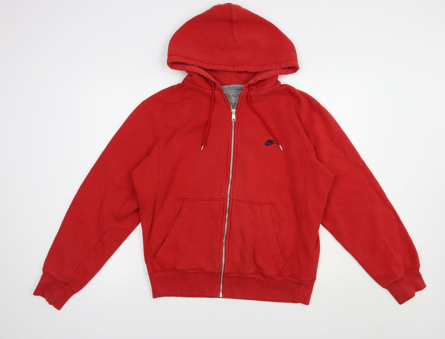 Nike Mens Red  Cotton Full Zip Hoodie Size M