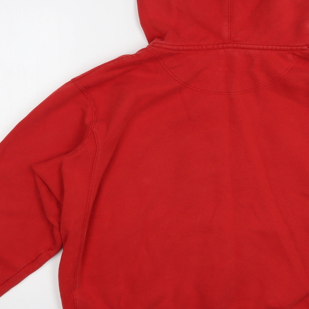 Nike Mens Red  Cotton Full Zip Hoodie Size M