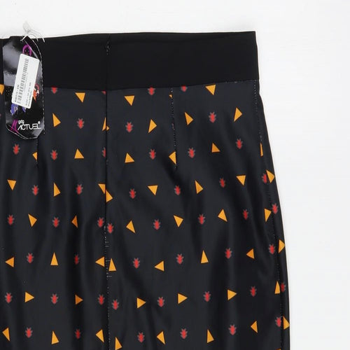 Gdg Actuel Womens Black Geometric Polyester Straight & Pencil Skirt Size 10