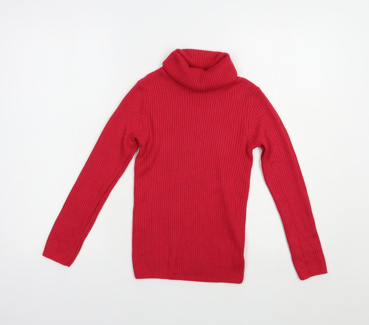 F&F Girls Pink Roll Neck  Acrylic Pullover Jumper Size 9-10 Years  Pullover