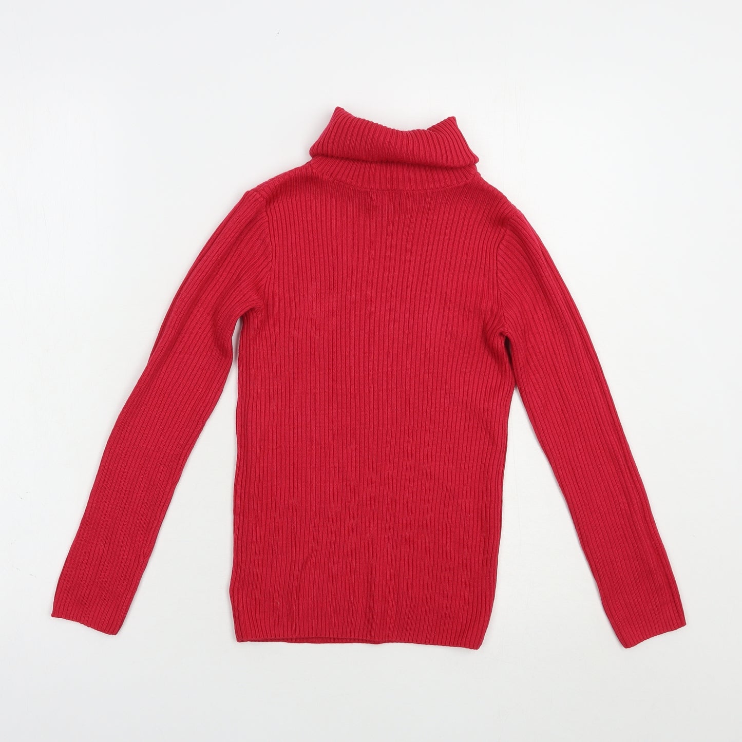 F&F Girls Pink Roll Neck  Acrylic Pullover Jumper Size 9-10 Years  Pullover