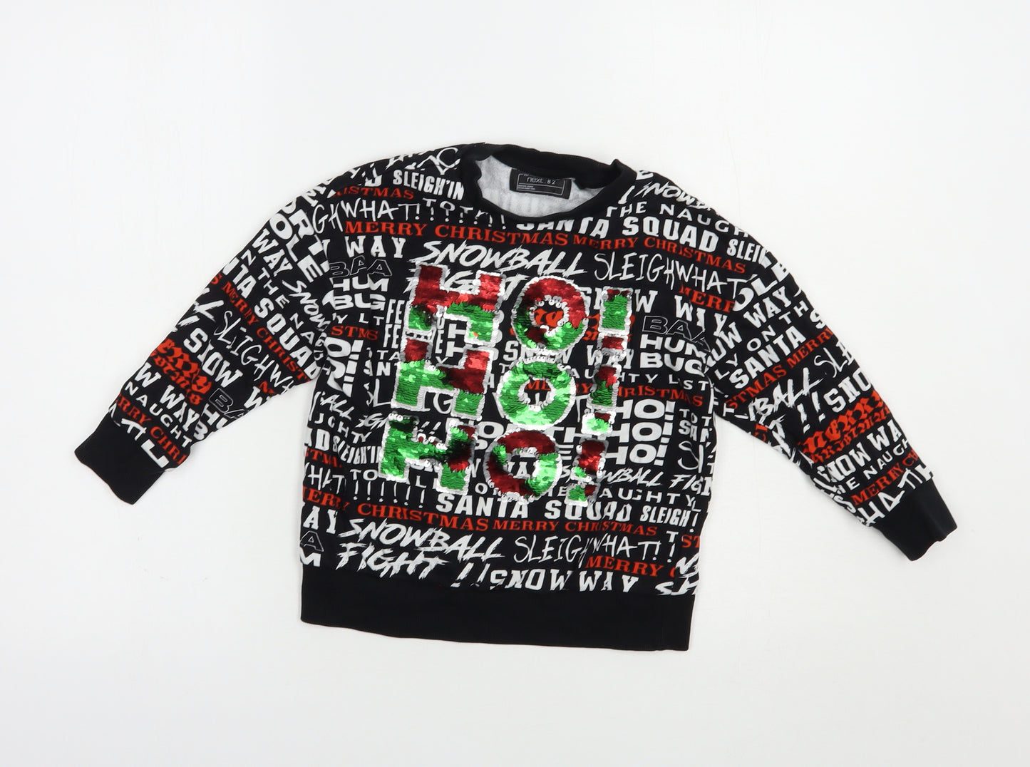 NEXT Boys Black Geometric Cotton Pullover Sweatshirt Size 6 Years  Pullover - Christmas Top