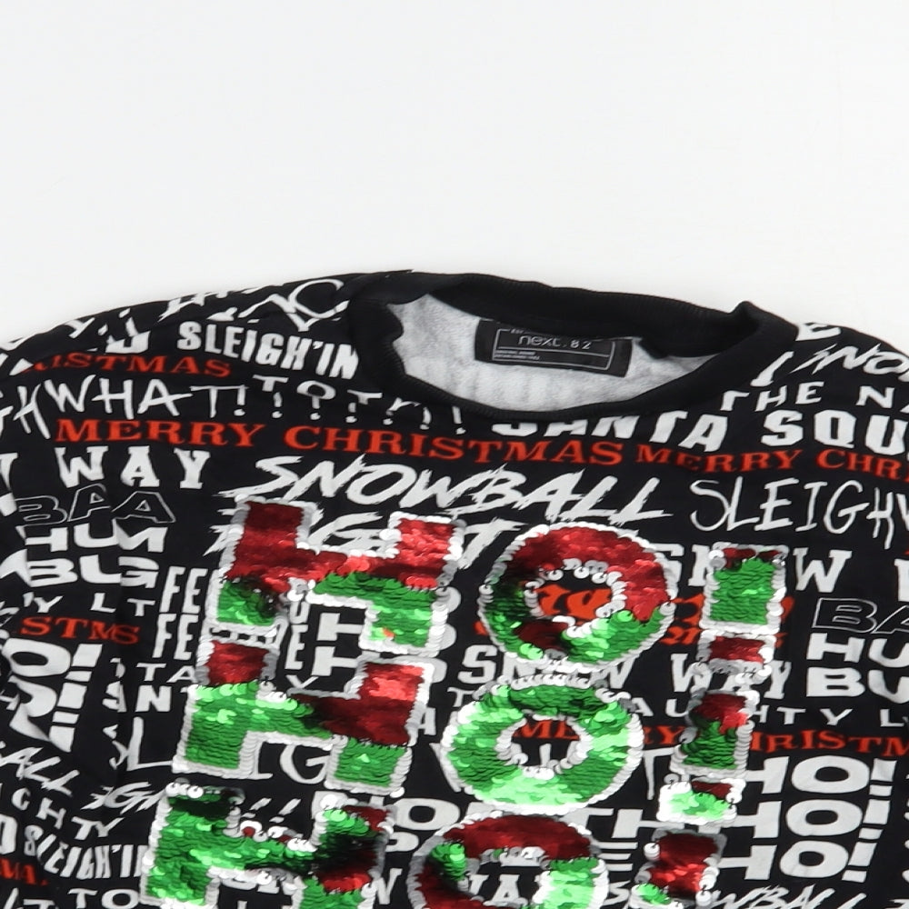 NEXT Boys Black Geometric Cotton Pullover Sweatshirt Size 6 Years  Pullover - Christmas Top