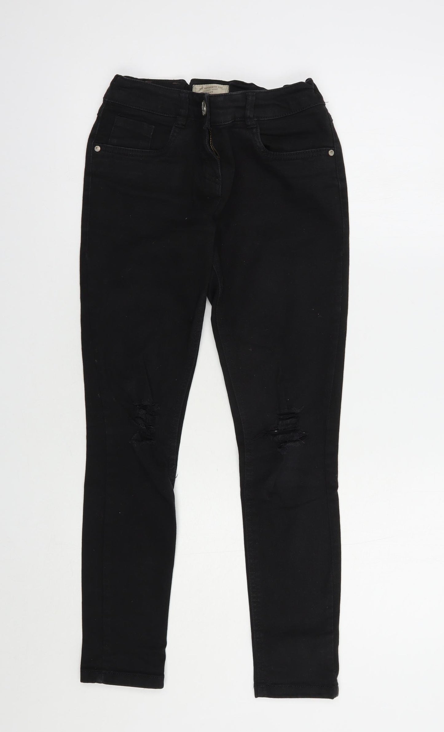 NEXT Girls Black  Cotton Skinny Jeans Size 12 Years  Regular Button