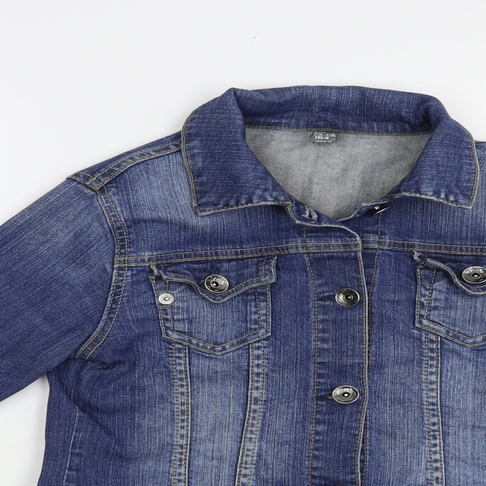Zara Girls Blue   Jacket  Size 13-14 Years  Button