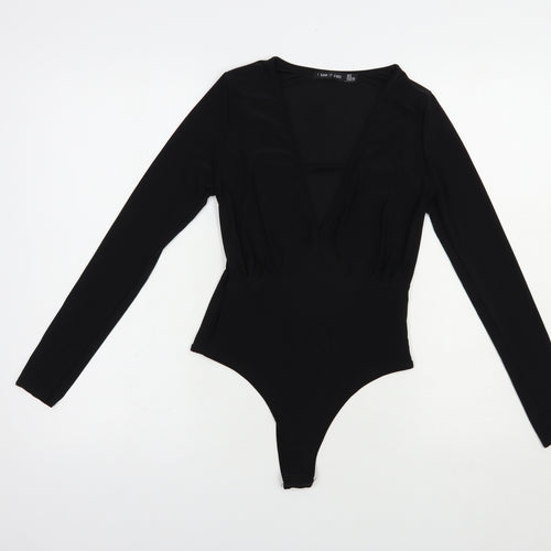 I Saw It Firest Womens Black  Polyester Bodysuit One-Piece Size 8  Snap