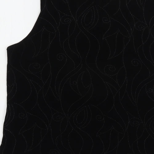 Saloos Womens Black  Acetate Basic Blouse Size L Scoop Neck