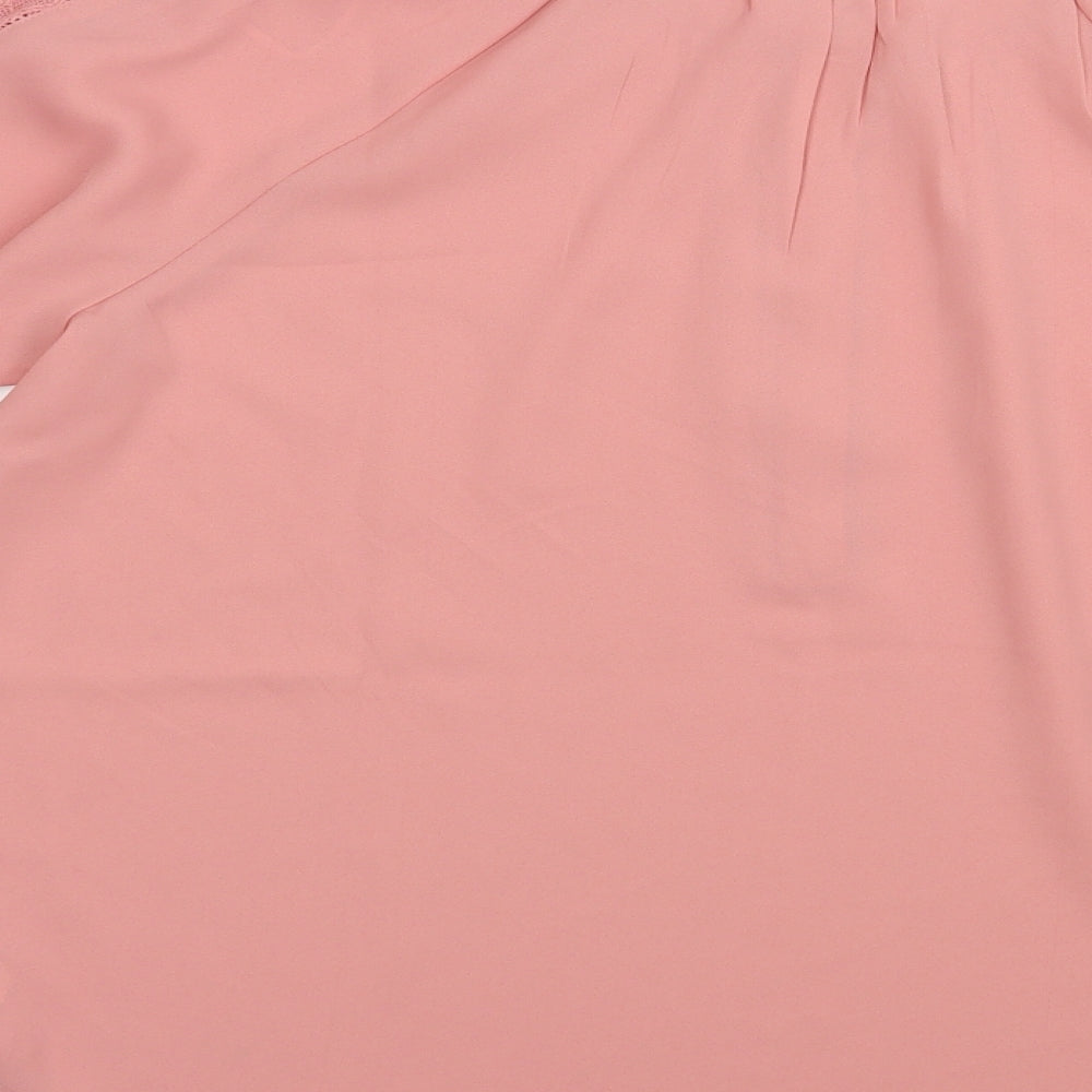 Damart Womens Pink  Polyester Basic Blouse Size 16 Round Neck - Lace Detail