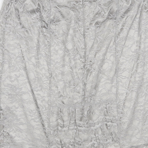 Together Womens Grey  Nylon Straight & Pencil Skirt Size 16   Zip