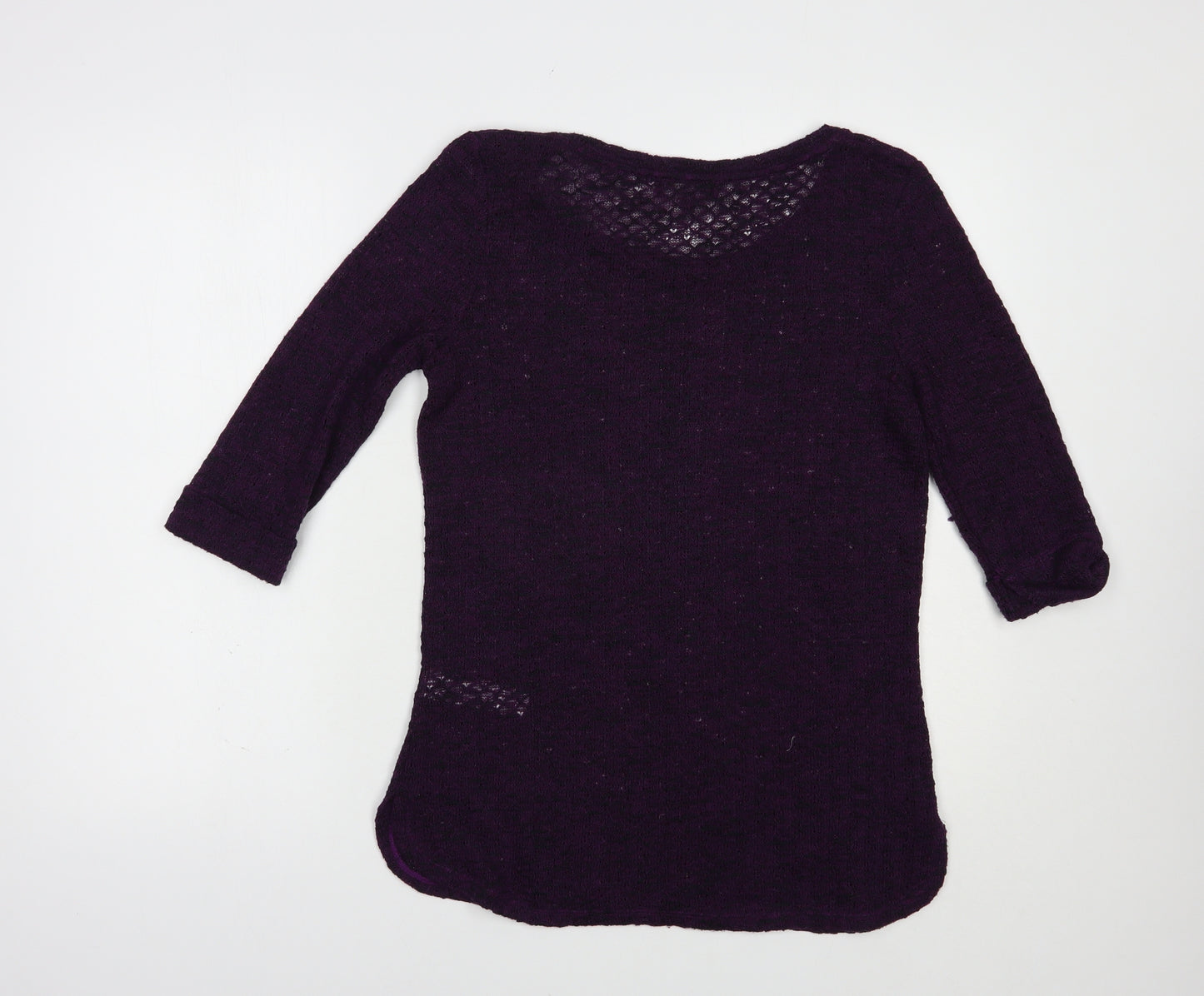 New Look Womens Purple Boat Neck  Polyester Pullover Jumper Size 12