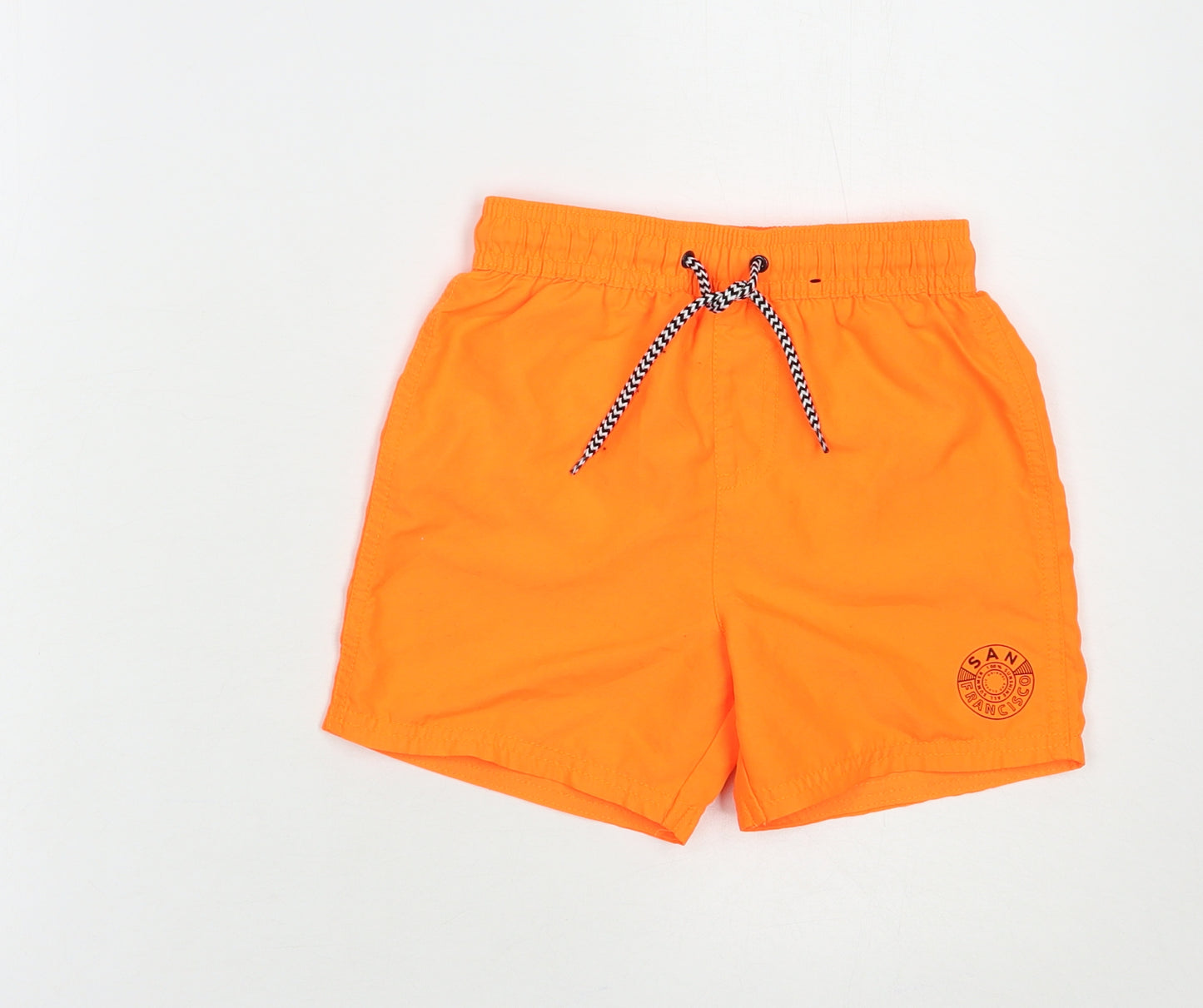 George Boys Orange  Polyester Bermuda Shorts Size 5-6 Years  Regular Drawstring