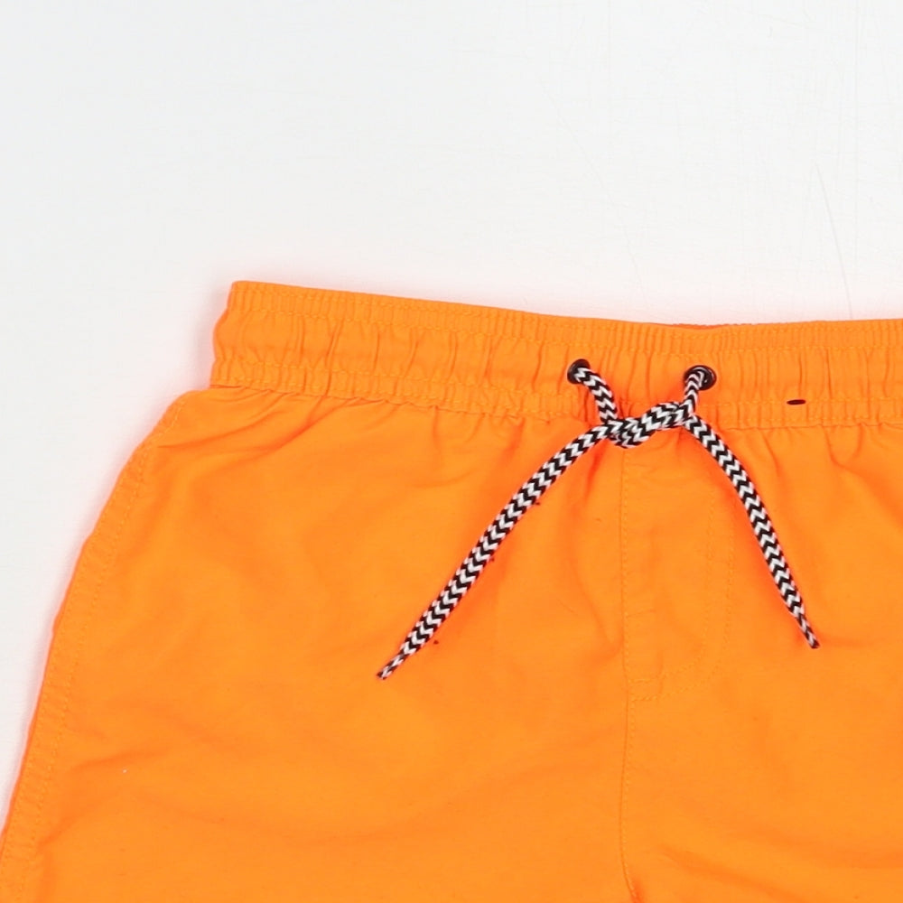 George Boys Orange  Polyester Bermuda Shorts Size 5-6 Years  Regular Drawstring