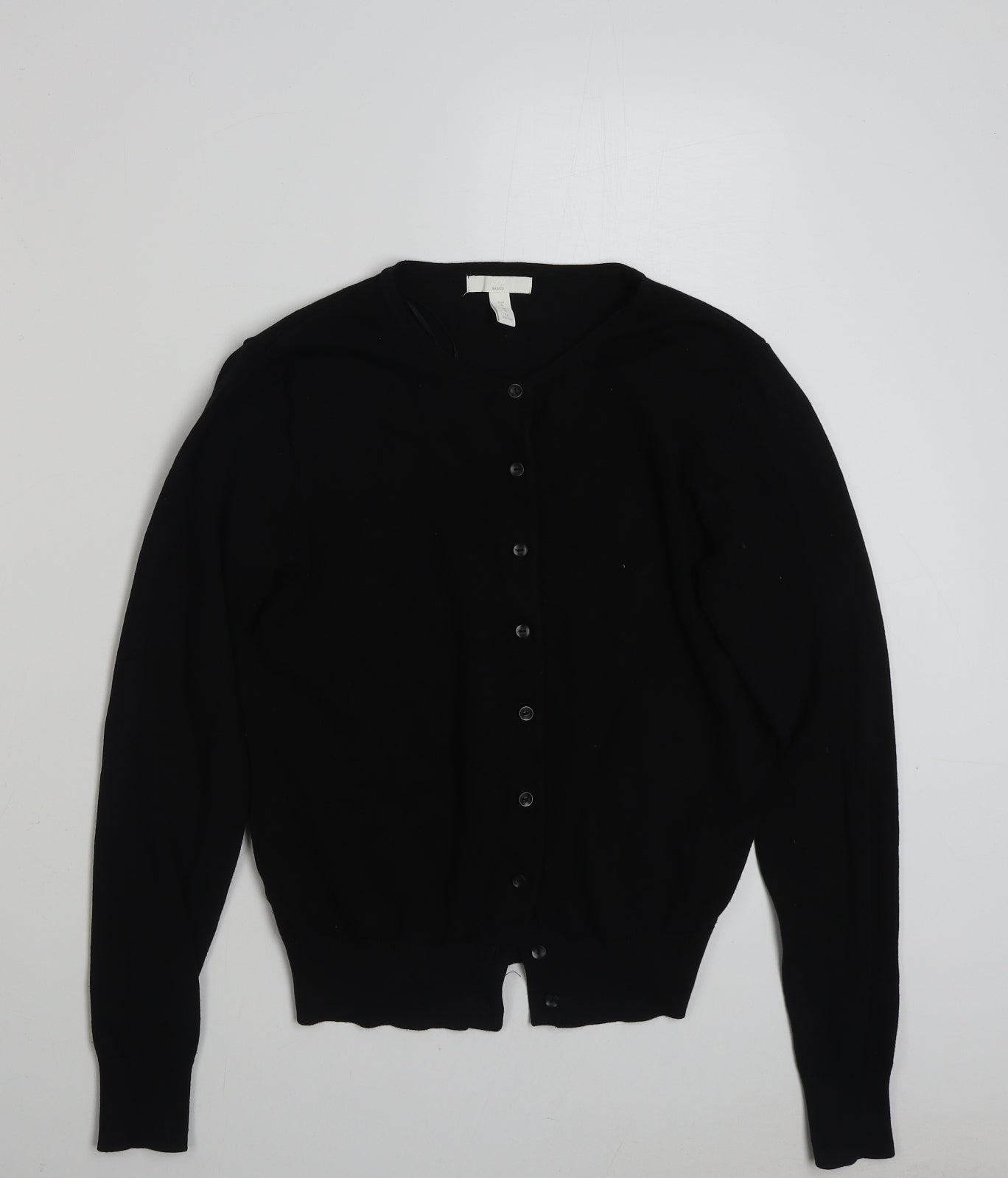 H&M Womens Black Round Neck  Viscose Cardigan Jumper Size M