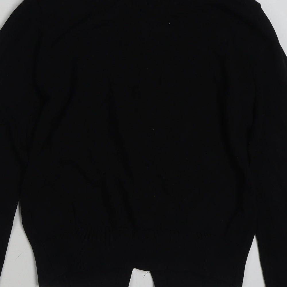 H&M Womens Black Round Neck  Viscose Cardigan Jumper Size M