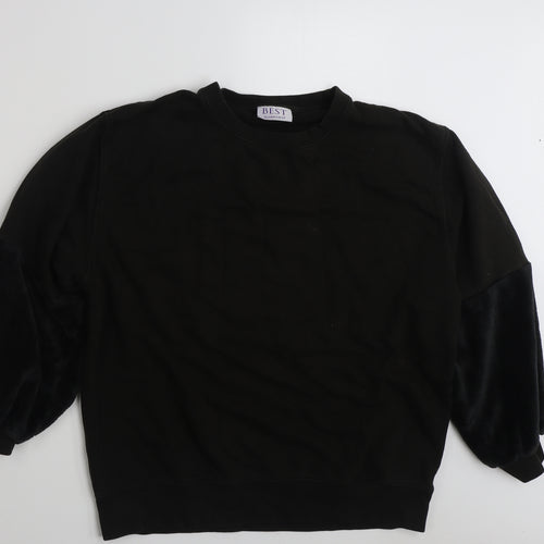 Best Womens Black  Cotton Pullover Sweatshirt Size L  Pullover - Size M-L