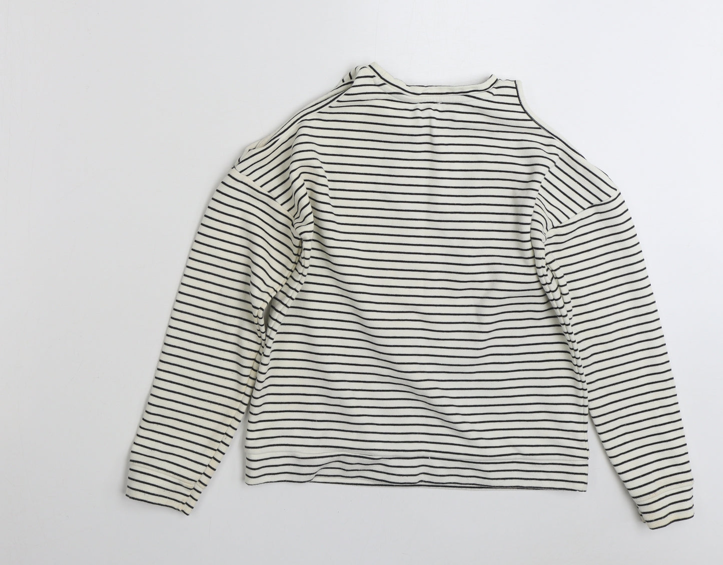 River Island Girls White Striped Cotton Pullover Sweatshirt Size 11-12 Years  Pullover - Only Love