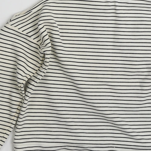 River Island Girls White Striped Cotton Pullover Sweatshirt Size 11-12 Years  Pullover - Only Love