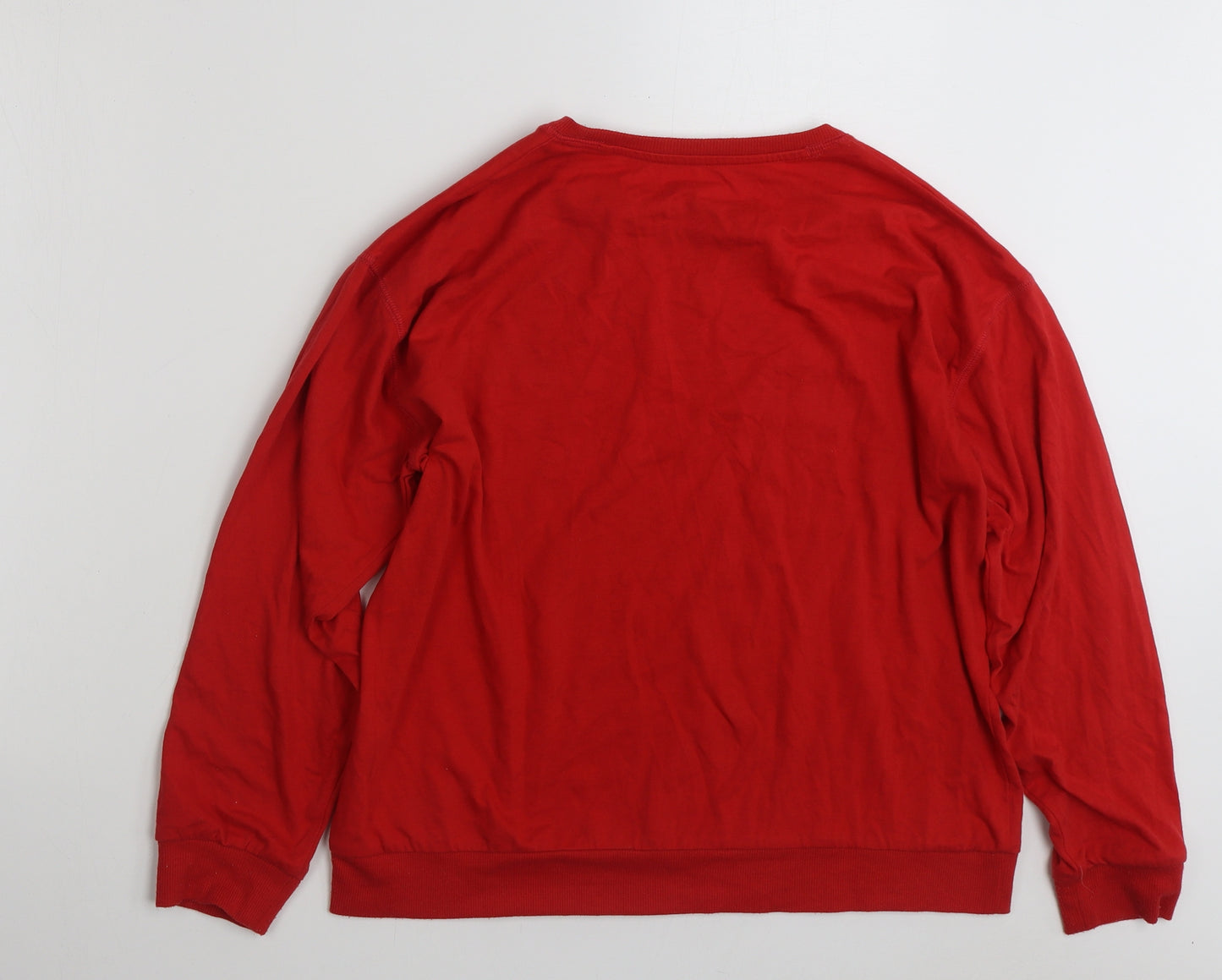 Dunnes Stores Womens Red  Cotton Basic T-Shirt Size M Crew Neck - Santa's List