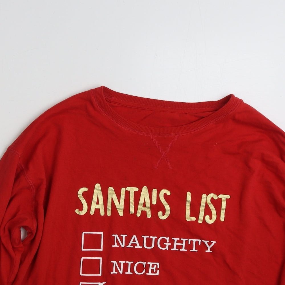 Dunnes Stores Womens Red  Cotton Basic T-Shirt Size M Crew Neck - Santa's List