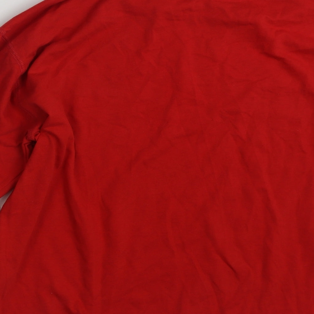 Dunnes Stores Womens Red  Cotton Basic T-Shirt Size M Crew Neck - Santa's List
