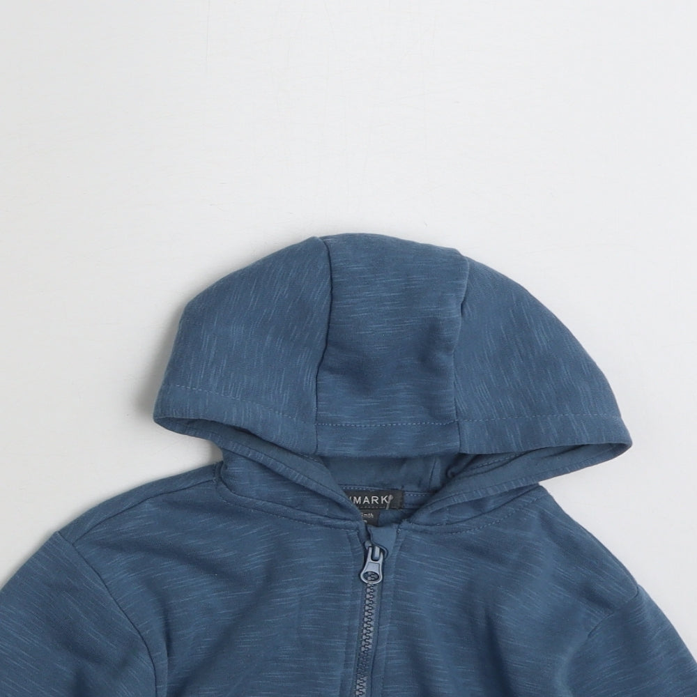 Primark Boys Blue  Cotton Pullover Jumper Size 18-24 Months  Zip - Dinasour