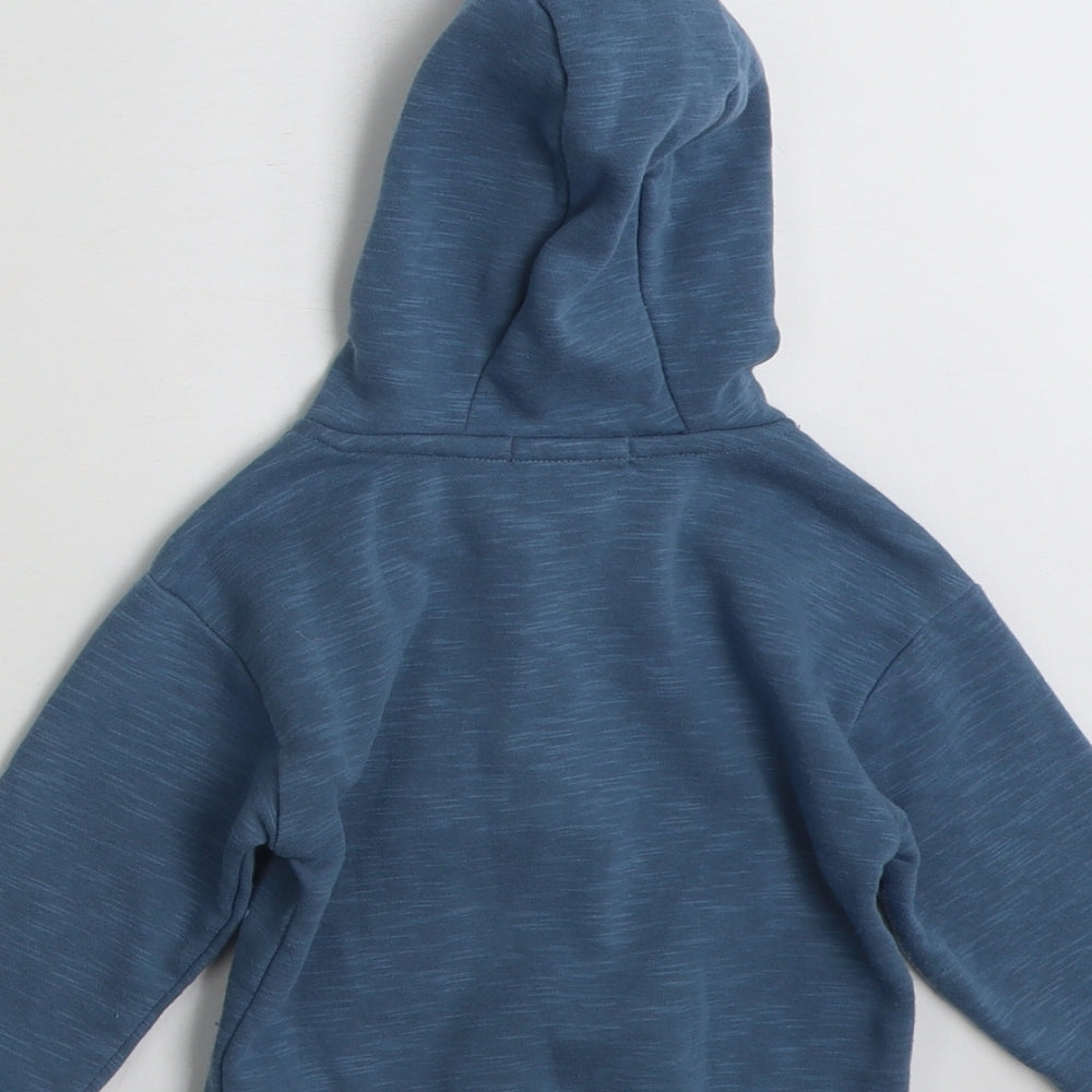 Primark Boys Blue  Cotton Pullover Jumper Size 18-24 Months  Zip - Dinasour