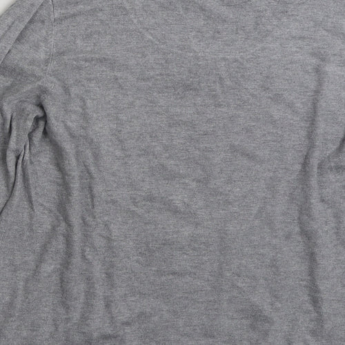 Marks and Spencer Womens Grey Crew Neck  Acrylic Pullover Jumper Size M   - Love Heart