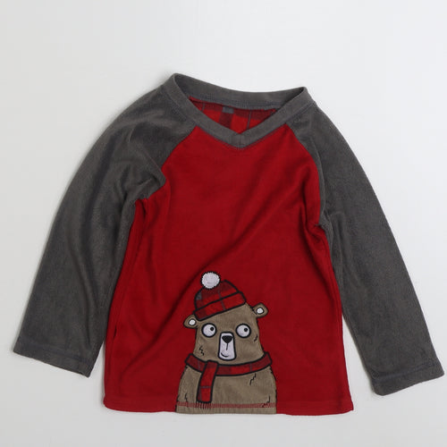 Dunnes Stores Boys Red  100% Polyester Pullover Sweatshirt Size 5-6 Years  Pullover - Christmas