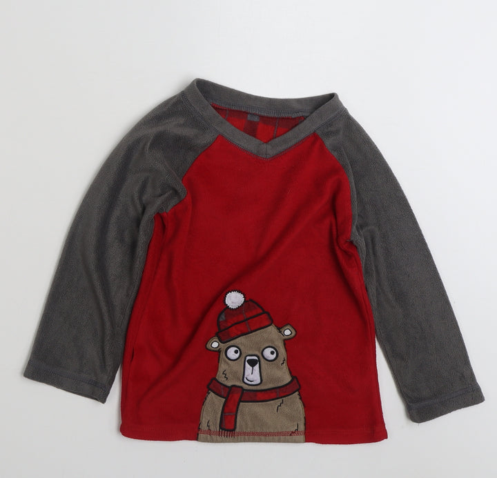 Dunnes Stores Boys Red 100% Polyester Pullover Sweatshirt Size 5-6 Years Pullover - Christmas