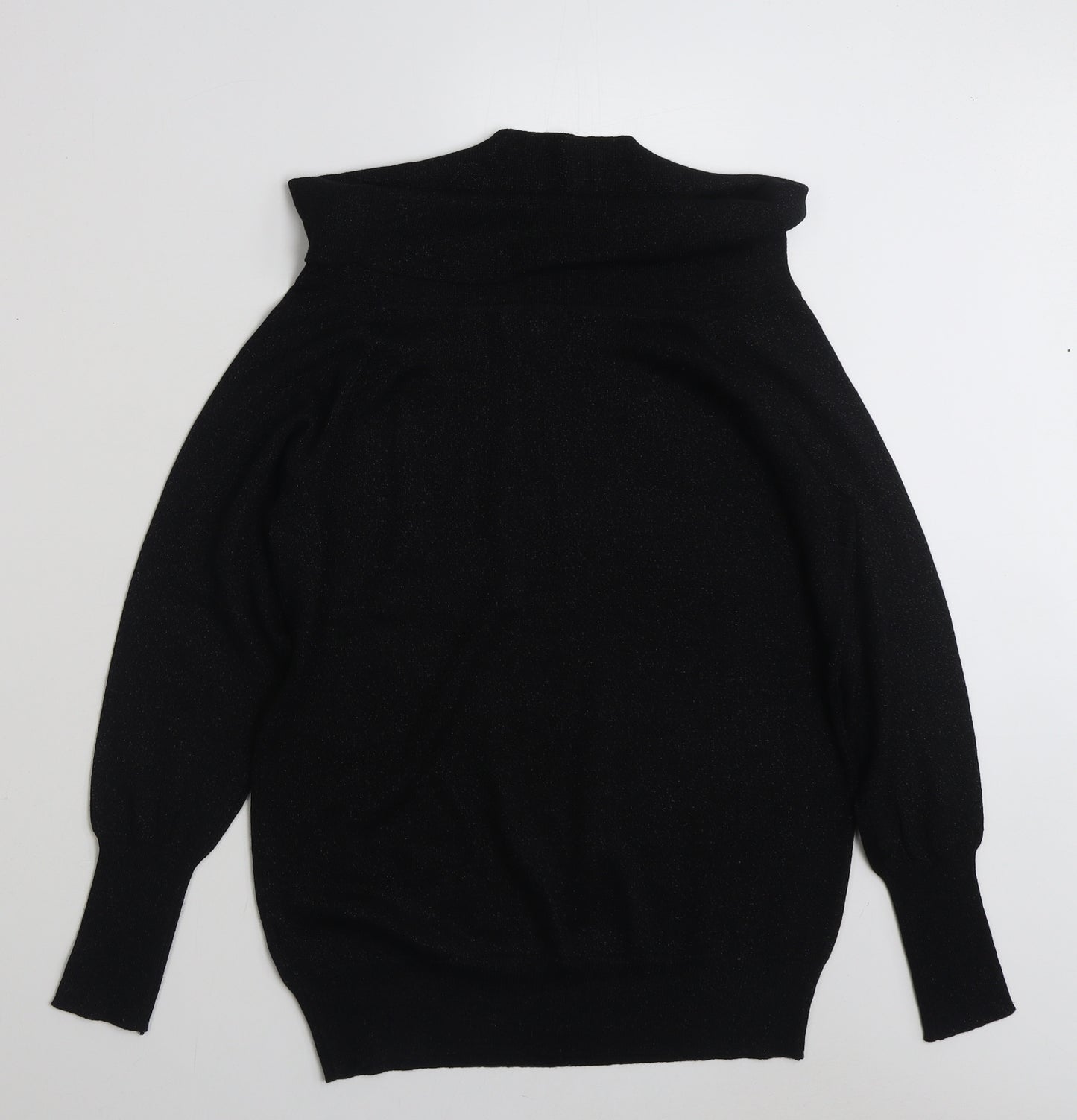 F&F Womens Black Roll Neck  Viscose Pullover Jumper Size 10
