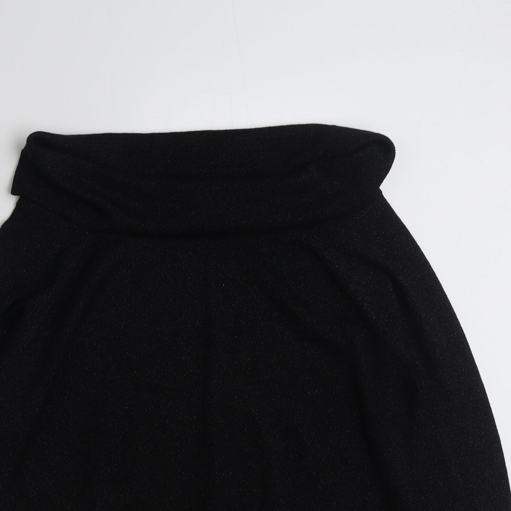 F&F Womens Black Roll Neck  Viscose Pullover Jumper Size 10