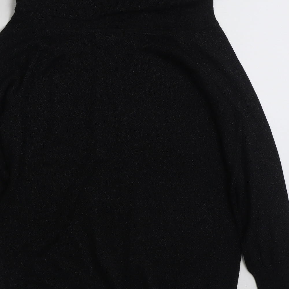F&F Womens Black Roll Neck  Viscose Pullover Jumper Size 10
