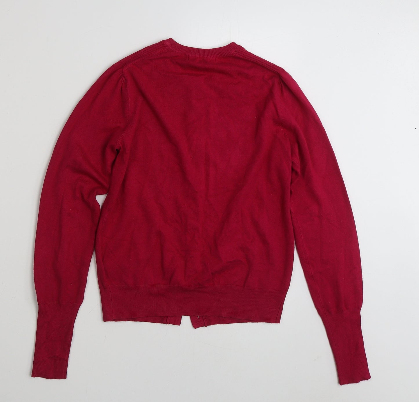Marks and Spencer Womens Pink Round Neck  Viscose Cardigan Jumper Size 8