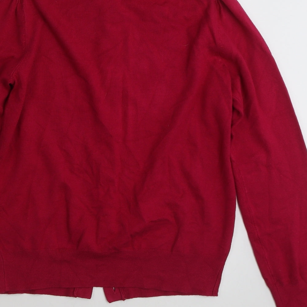 Marks and Spencer Womens Pink Round Neck  Viscose Cardigan Jumper Size 8