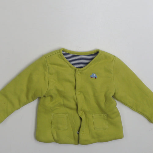 Marks and Spencer Boys Green   Jacket  Size 3-6 Months   Snap - Car