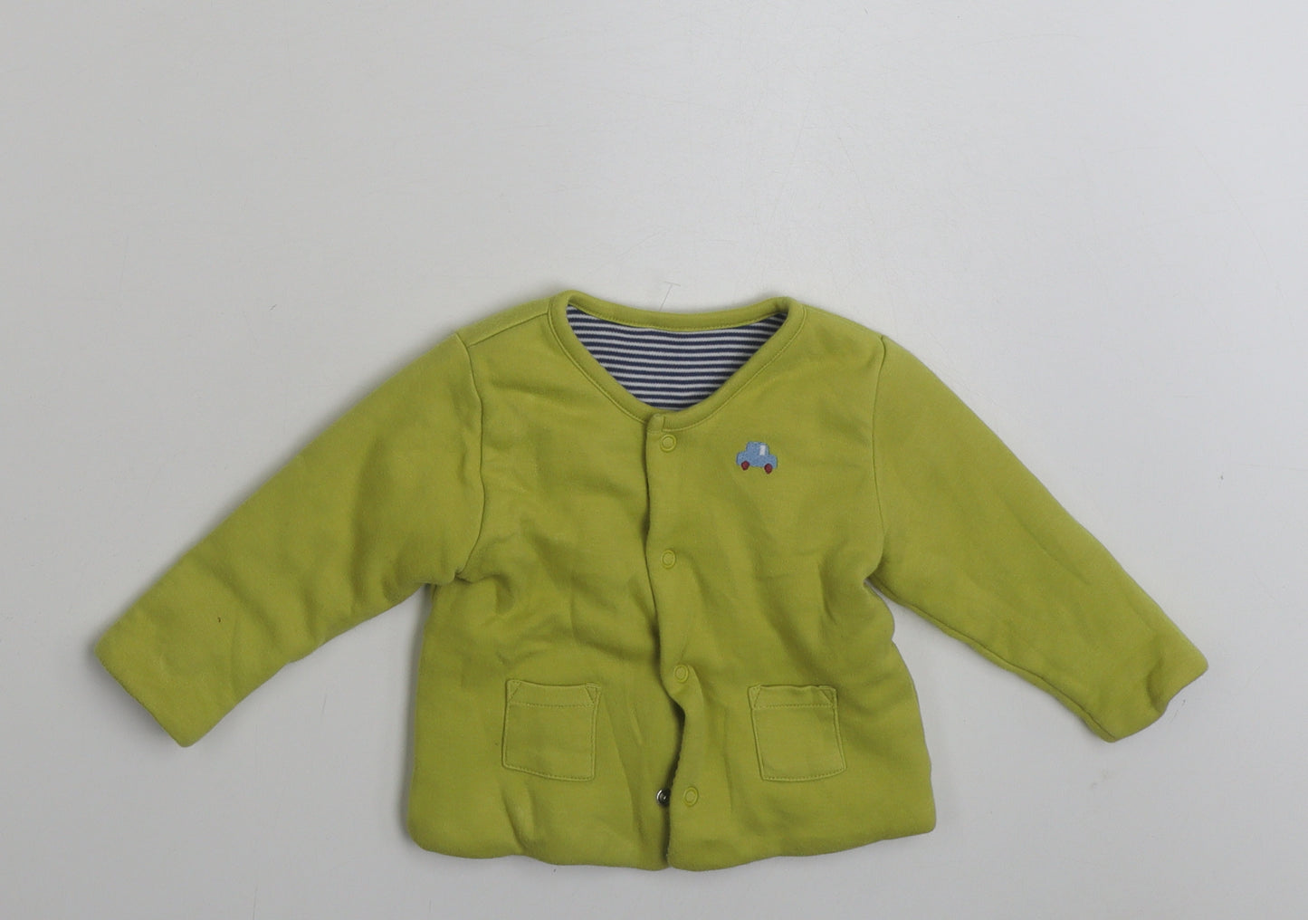 Marks and Spencer Boys Green   Jacket  Size 3-6 Months   Snap - Car