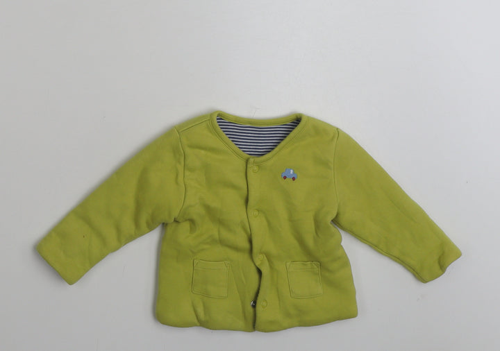 Marks and Spencer Boys Green   Jacket  Size 3-6 Months   Snap - Car