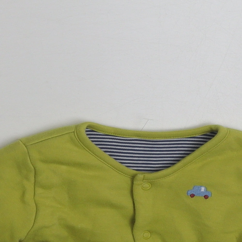 Marks and Spencer Boys Green   Jacket  Size 3-6 Months   Snap - Car