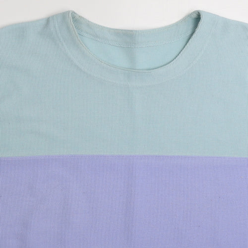 Preworn Womens Multicoloured Colourblock Polyester Pullover Sweatshirt Size M  Pullover - Size M-L