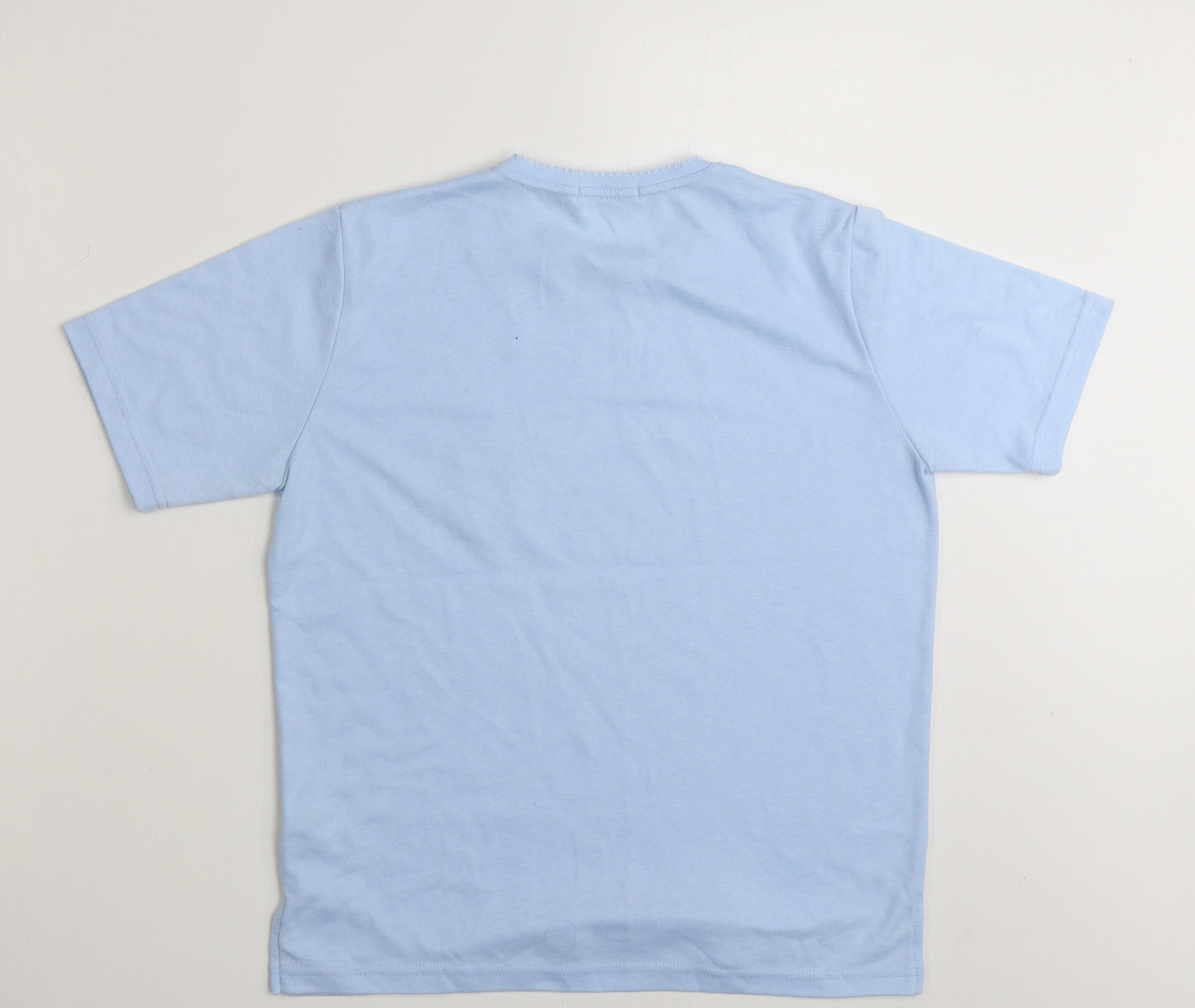 Beaumonde Womens Blue Floral Polyester Basic T-Shirt Size 10 Round Neck - Size 10-12