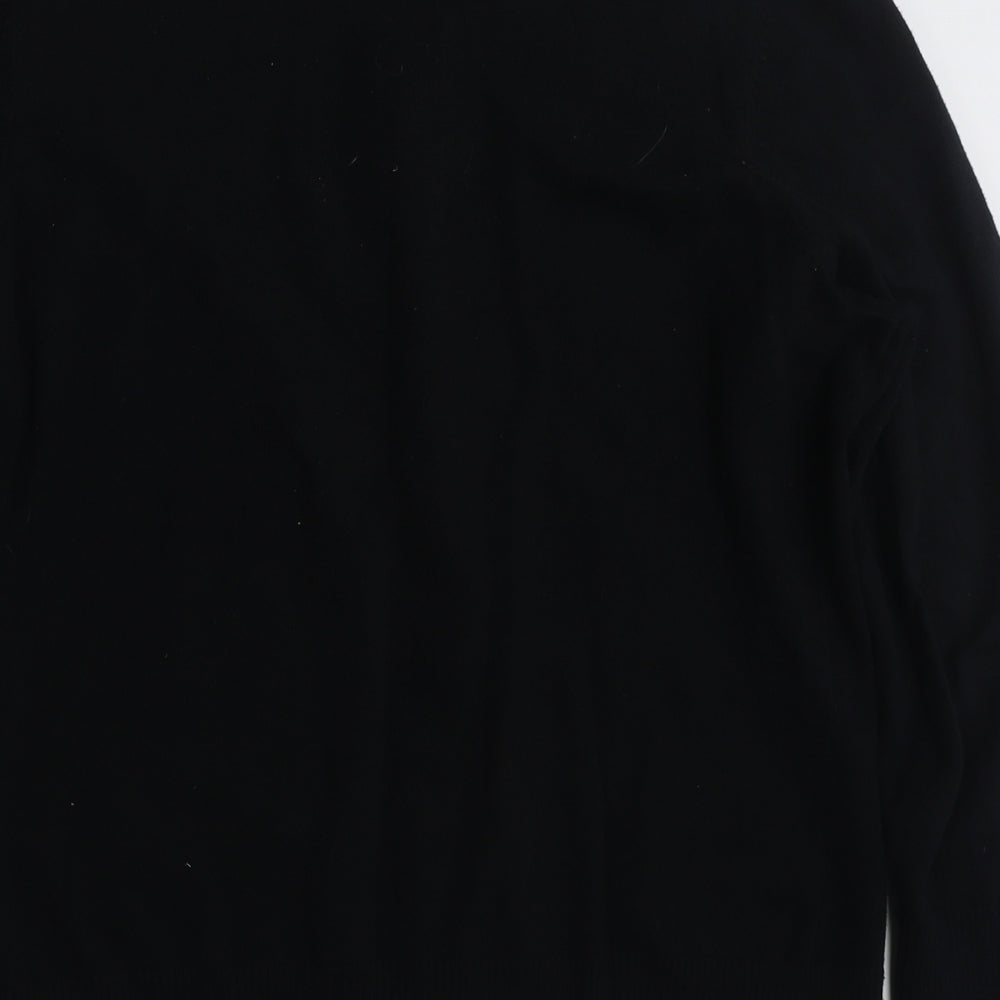 Red Herring Womens Black Scoop Neck  Cotton Cardigan Jumper Size 18