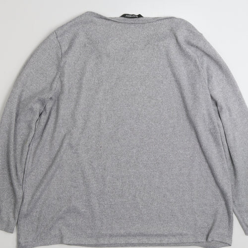 Bonmarché Womens Grey  Polyester Pullover Sweatshirt Size 20  Pullover
