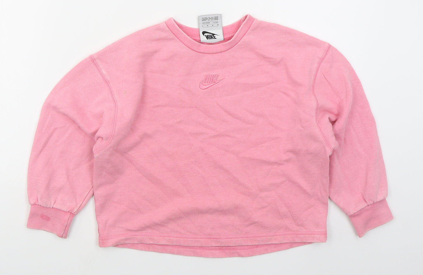 Nike Girls Pink  Cotton Pullover Sweatshirt Size 5-6 Years  Pullover