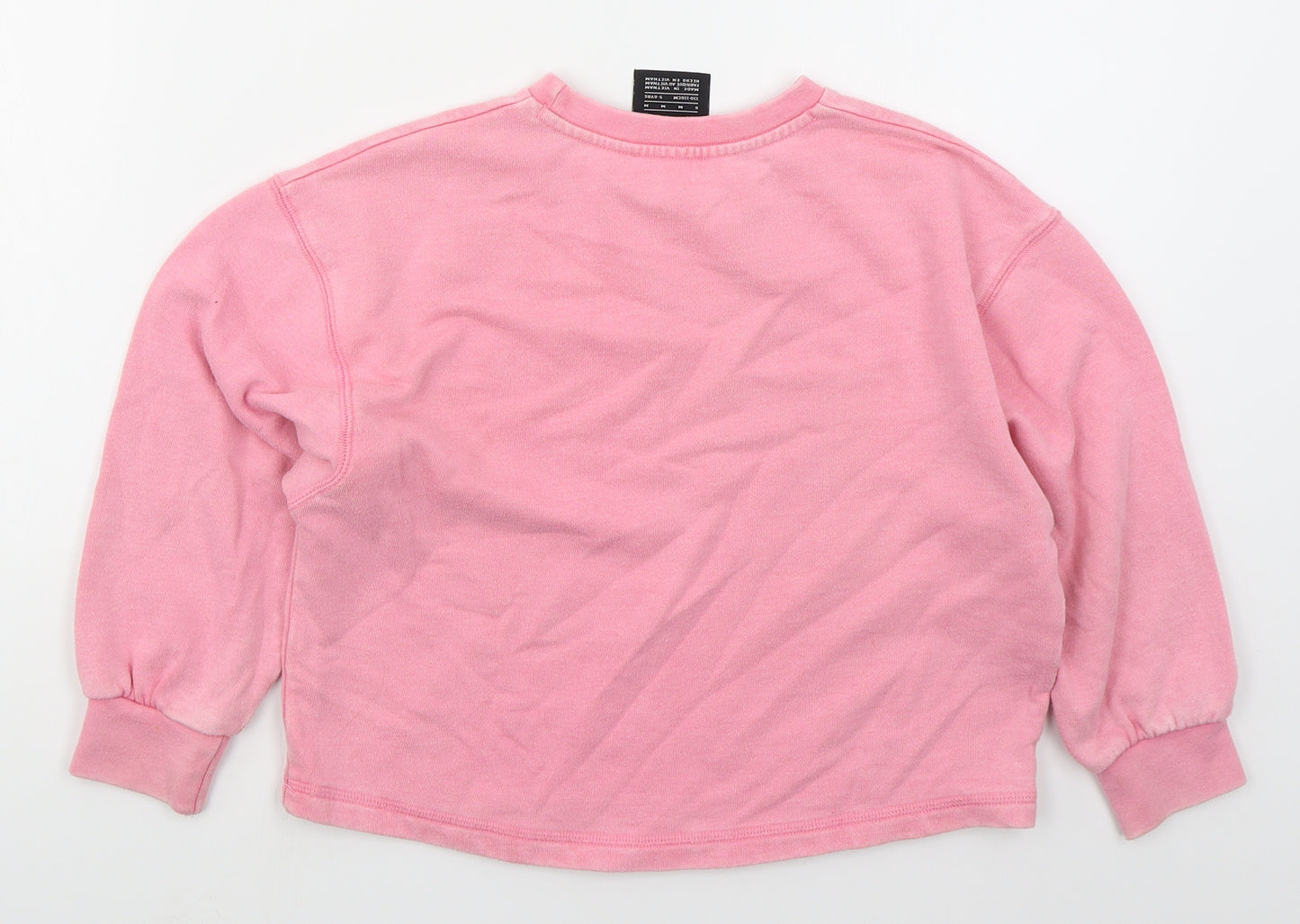 Nike Girls Pink  Cotton Pullover Sweatshirt Size 5-6 Years  Pullover
